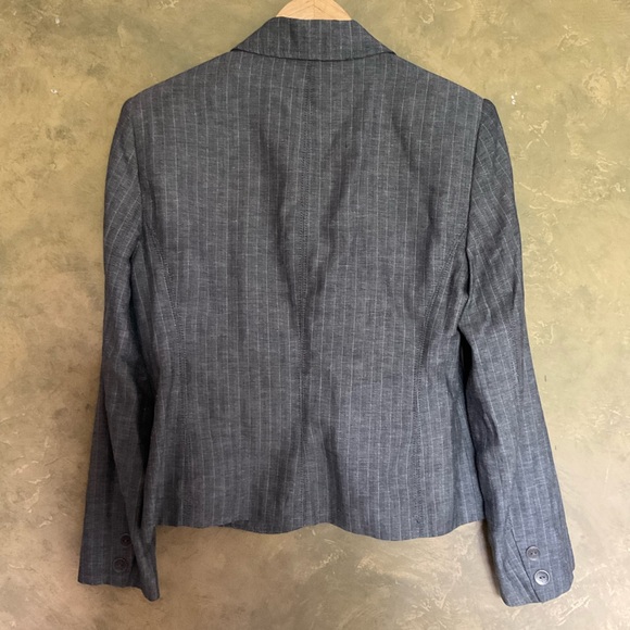 Vintage Y2K Concepts by Conrad C. Pinstripe Linen Blend Blazer - Picture 3 of 6